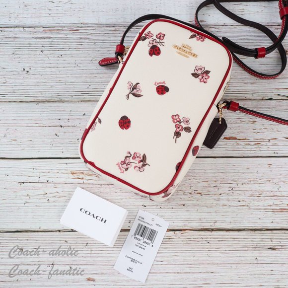 NWT Coach North South Zip Phone Crossbody With Ladybug Floral Print - Picture 11 of 12